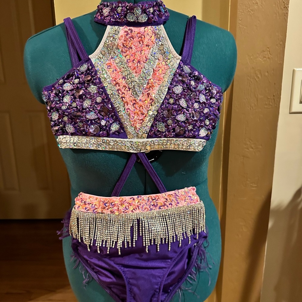 Purple Beaded Dance Costume